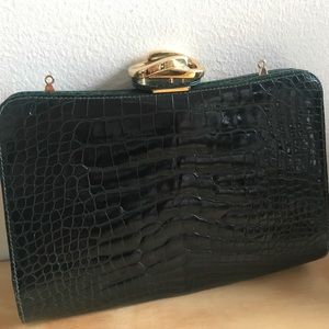 REAL Gucci Green Python Clutch/Satchel w serial